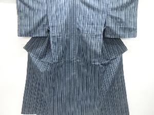 縞織り出し手織り紬単衣着物